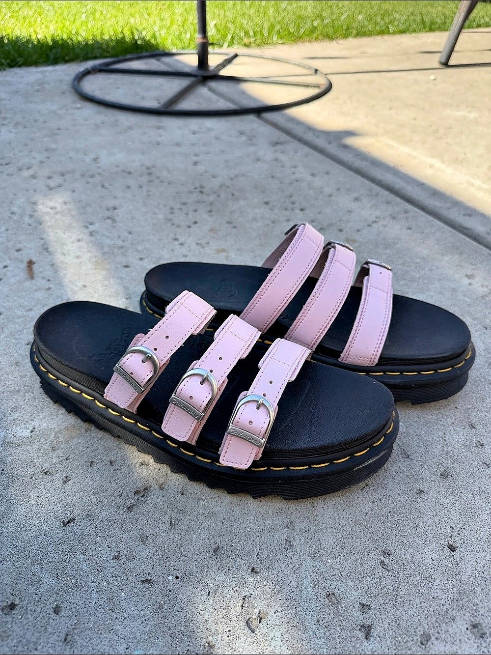 Dr. Martens Blaire Slide Sandal Pink & Black Sandals